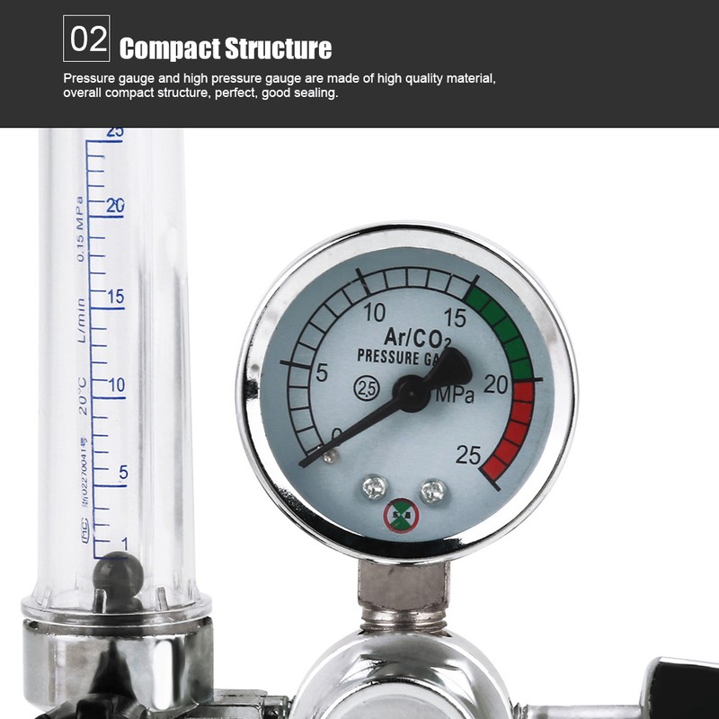 0-25MPa Argon Flow Meter Pressure Regulator Gauge For Weld Mig