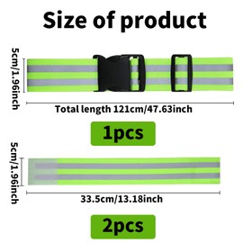 Reflective Belt Set, Reflective Band, Reflective Belt, Reflector Belt, Reflective Bracelets, Reflective Band, Reflective Belt, Reflective Belt for Outdoor Jogging, Running, Cycling, Jogging, Hiking