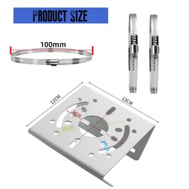 Universal Security Camera Vertical Pole Mount Bracket, Solid Metal Pole Mounting Bracket Adapter with 3 Loops for CCTV Surveillance Cameras LED Wall/Stage Lights, Solar Panels (Small Size)