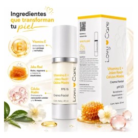 Crema Facial Lovy Care con Vitamina E Células Madre y Jalea Real 30ml
