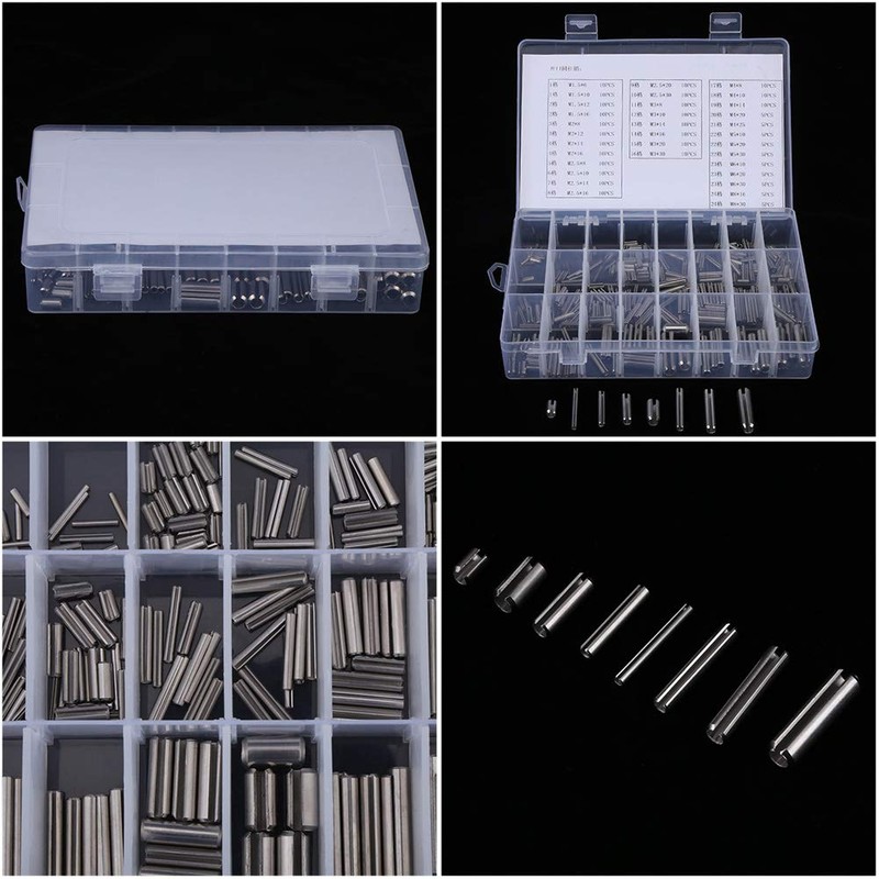 280Pcs Roll Pin Assortment Set, Stainless Steel Spring Tension Pins