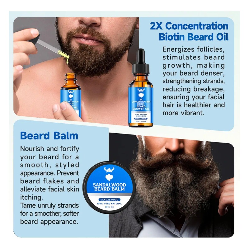 Kit Para El Crecimiento De Barba Mistysprite, 2 Unidades De