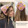 mtuihfo 3 Pieces Crochet Hair Bandana for Women, Boho Floral