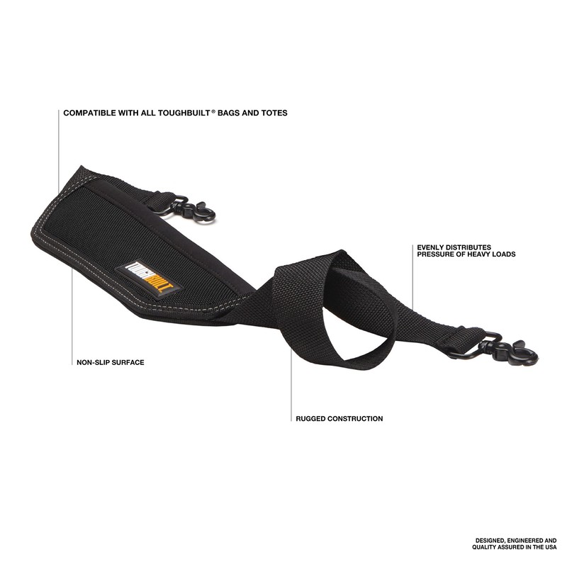 ToughBuilt – Shoulder Strap, Heavy-Duty Adjustable Padded Shoulder Strap with