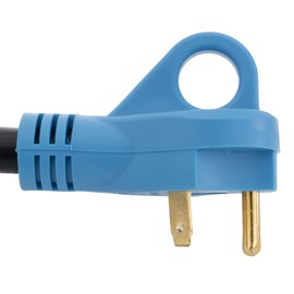 RecPro RV Extension Cord | 30 Amp Locking Male-to-Female Power Adapter | Varying Lengths | LED Indicator Light | Grip Style Plugs (50' Long)