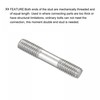 sourcing map Double Ended Stud Screws (M5 Thread 30mm Length)