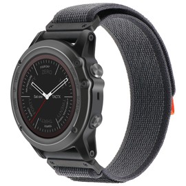 Fleshy Leaf Watch Bands Compatible With Garmin Tactix 7 pro Fenix 7x 5x plus 6x Pro watch,Sport Loop/Alpine Loop 26mm Nylon Watchband For Garmin Fenix 3 3HR MK2 Delta Enduro 1 2 For Men-Large (Black grey)