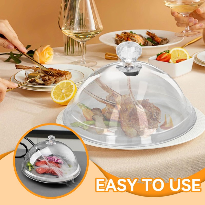 Gsycle Smoking Dome Cover, 6.3in Smoker Dome Lid Transparent Acrylic