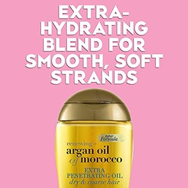 OGX Set of 2 Extra Strength Renewing + Argan Oil of Morocco Penetrating Hair Oil Treatment, Deep Moisturizing Serum for Dry, Damaged & Coarse Hair, Pa