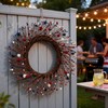 HipTree 20 Inch Patriotic Wreath for Front Door, 4th of