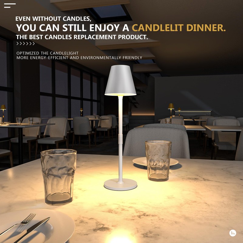 2 Pack LED CordlessTable Lamp,4000mAh Rechargeable Battery Desk lamp,3 Level