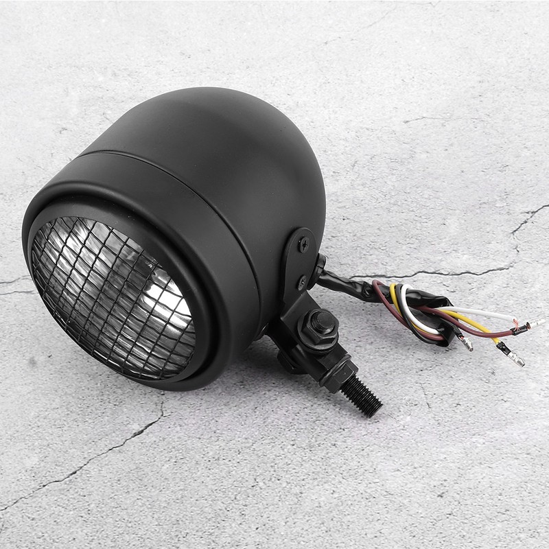 35W Retro Motorcycle Headlight Grill Lens Cover 1750lm High Brightness