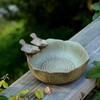 5.9" Ceramic Bird Bath Bowl - Feeder Tray - Outdoor