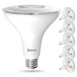 Sunco 6 Pack Outdoor LED Flood Home Residential Patio Driveway Light, Waterproof PAR38 LED Bulb, CRI90 2700K Soft White Dimmable, 100W Equivalent 13W, Exterior, Wet-Rated, 1050 Lumens, E26 Base - UL