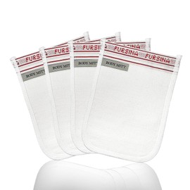 Exfoliating Mitt (4 PCS) - Kessa Exfoliating Glove, Body Scrubber for Shower, Exfoliator Dead & Dry Skin Cell Remover- Great for Spray Tan Removal, Renewed Smooth Skin Surface