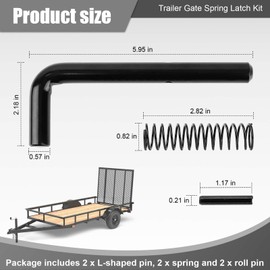 AFZZ Trailer Gate Spring Latch Kit 819T for Carry-On Utility Trailers, Heavy Duty Steel Trailer Gate Spring Latch Pin, Trailer Tailgate Latch Replacement Trailer Gate Spring Latch Repair Kit - 2 Pack
