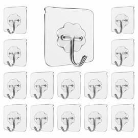 VELTO ENTERPRISES - 15 ganchos de pared autoadhesivos resistentes – impermeables y resistentes al aceite de PVC para cocina, baño, ducha, puerta y uso al aire última intervensión, diseño de acero