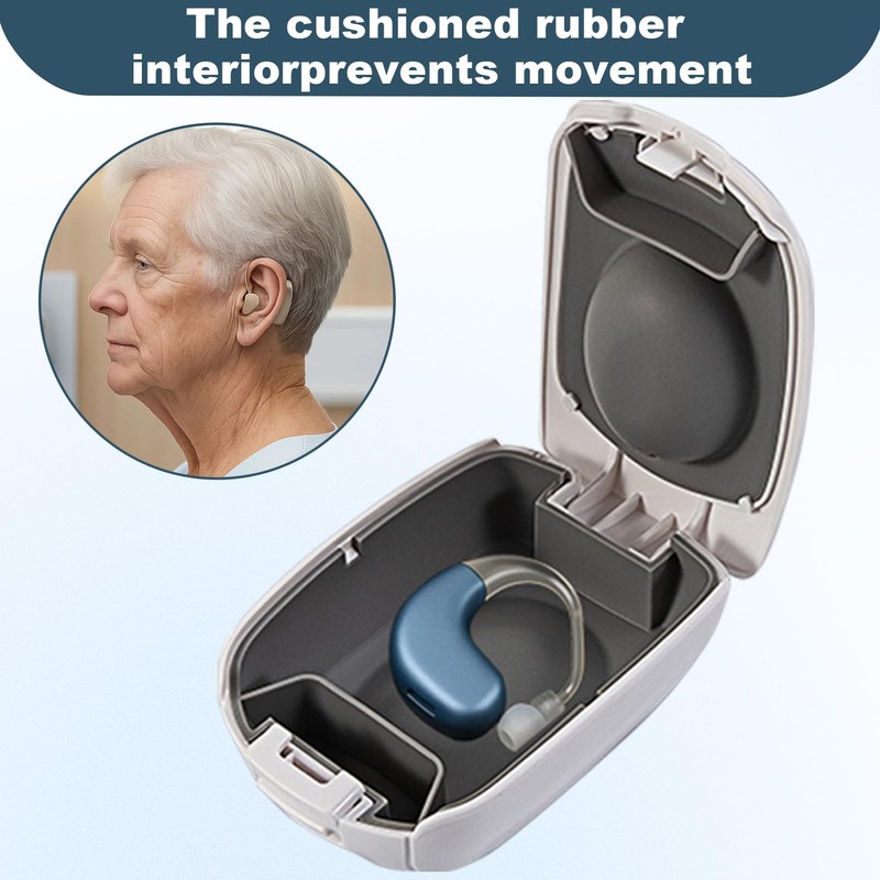 FDFuZhao Hearing Aid Case Hard Pocket Size, Cushioned Interior for