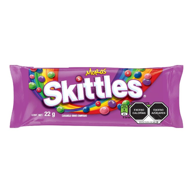 Skittles dulces caramelo suave moras 10 piezas de 22g -