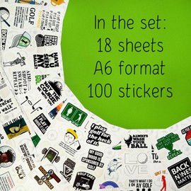 BulbaCraft 100Pcs Funny Golf Stickers, Golf Stickers for Scrapbooking, Golfing Stickers, Funny Golf Gifts for Men & Women, Golf Ball Stickers, Golf Decorations for Party, Golf Party Decoration