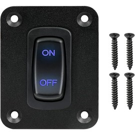 Rocker Switch Panel, 1 Gang Toggle Switch Panel 12V, Wateroproof 5Pins Boat On-Off Switch, Automotive Replacement Toggle Switches, Marine Light Switch for Marine Boats ATVs Trailers 1PCS