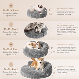 EHEYCIGA Small Dog Bed and Cat Couch for Puppy and Kitten - Fluffy Faux Rabbit Fur Pet Sofa with Washable Removable Cover, Waterproof and Non-Slip, 23 Inch Grey