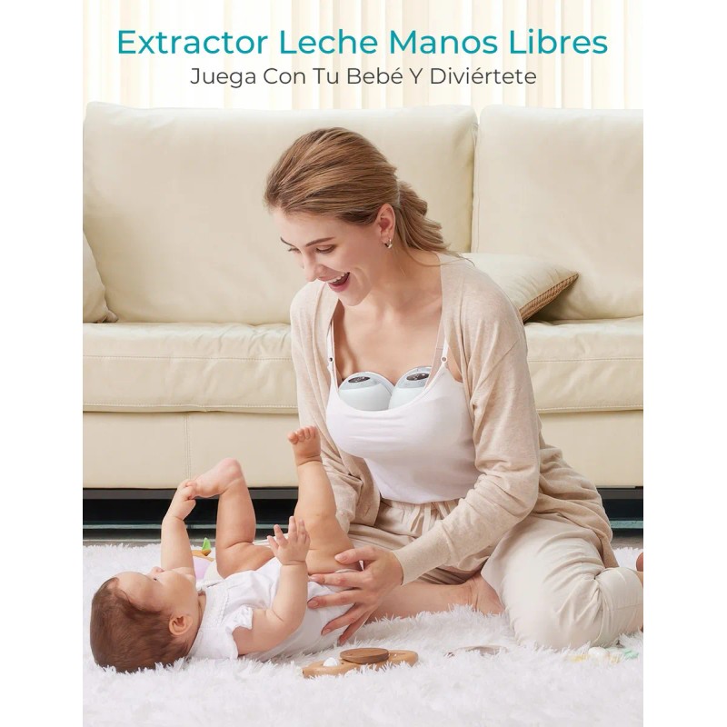 Paruu P20 Extractor de Leche Eléctrico Portátil 2 Unidades, Extractor