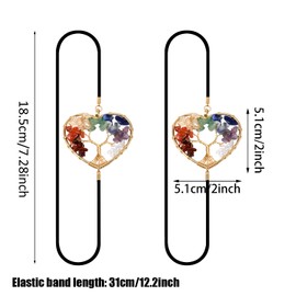 yueton 2PCS Tree of Life Elastic Bookmarks Vintage Alloy Crystal Gemstones Beaded Tree Bookmarks Book Markers Christmas Thanksgiving Birthday Gift for Book Lovers Teacher Student Family Friends