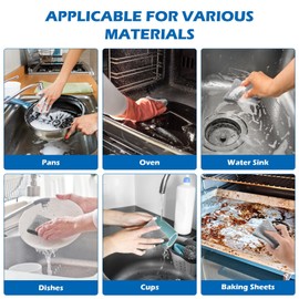 6 pcs Trapos de Limpieza de Alambre Multiusos, Trapo de Limpieza de Alambre Metálico Multifuncional sin Rayones, Almohadillas de Fregar Metálicas Premium Reutilizables para la Cocina del Hogar