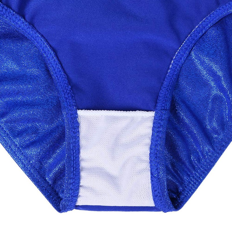 ZNYUNE Girls One Piece Blue Gradient Color Sparkle Leotard Dancing
