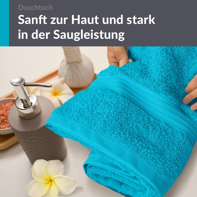 Lashuma Terry Towelling Men's Bath Towel Blue - Aquamarine, Linz