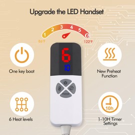 ESTINGO Heated Blanket Full Size, Full Electric Blanket with 6 Heating Levels & 1-10 Hours Adjustable Timer, Fast Heating Blanket with Full Body Warming, Overheating Protection, 72"x84", Hunter Green