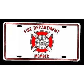 MEMBER - FIRE DEPARTMENT  Wall or Vehicle Sign - SIZE: 6" x 12" - MALTESE CROSS