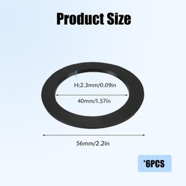 6 PCS Sink Plug Seal Ring 56mm Sink Drain Seal Waterproof Waste Rubber Washer Drain Sealing Replacement Accessories for Strainer Basket Plug