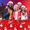 COSORO 137*274cm Plastic Christmas Tablecloths Party,Large Xmas Table Cloth Rectangle