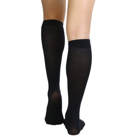 ToBeInStyle Women's Nylon Knee High Opaque Socks - Black - One Size