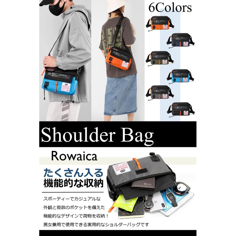 Rowaica Men's Crossbody Shoulder Bag, Lightweight, Large Capacity, Shoulder Bag,