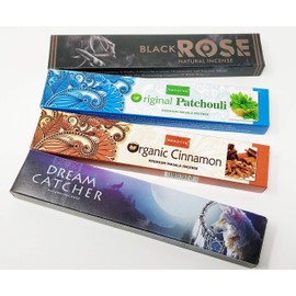Nandita, New Moon BLACK ROSE, PATCHOULI, CINAMMON, DREAM CATCHER INCENSE STICKS With Magnetic Bookmark By Sterling Effectz