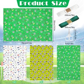 Pack of 9 Football Wrapping Paper, Wrapping Paper Boy Football Packaging Paper with 2 Rolls of Ribbon and Scissors, 70 x 50 cm Gift Wrapping Paper Children Boys for Football Party, Birthday Boys