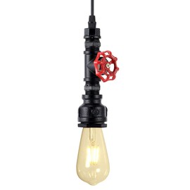KAWELL Creative Vintage Ceiling Pendant Light Industrial Retro Chandelier Pipe Style Art Deco Iron E27 60W Max for Cafe, Bar, Restaurant, Kitchen, Black Color
