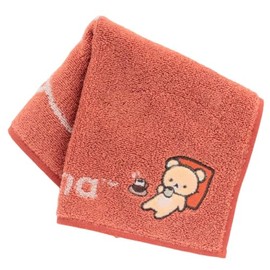 Rilakkuma Towel Handkerchief, Relax 1 (Red) Women's Towel, Hand Towel, Approx. 9.8 inches (25 cm), 001164-0005-02