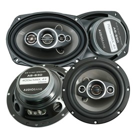 2X Audiobank AB-690 6x9-Inches 700 Watts + 2X Audiobank AB-630 6.5-Inch 400 Watts Maximum Power Handling 4-Way Coaxial Car Audio Speakers Impedance 4 Ohms