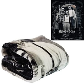 Plush Throw Blanket - Vatos Locos - Queen Bed 79"x 95" - Faux Fur Blanket for Beds, Sofa, Couch, Picnic, Camping