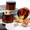 6 Pack 100ml Empty Amber Plastic Jars with Black Lid,
