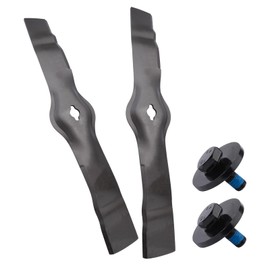 2 Pack AM130172 Mower Blades Kit with Bolts, Compatible with John Deere LT15 LT133 LT160 LT166 LT170 SST16 X324 GX355 Lawn Tractor Freedom 42 Mower Deck