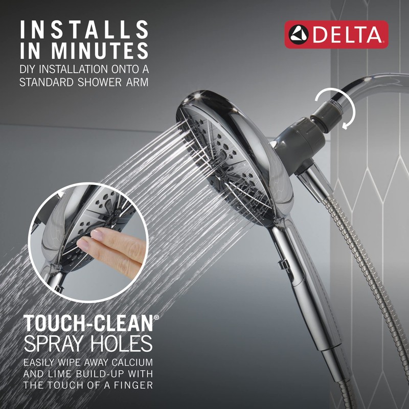 Delta Faucet 6-Spray SureDock Magnetic Shower Head with Handheld Spray,