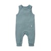 MORI Baby Unisex Romper in Ribbed Blue with Shoulder Snaps