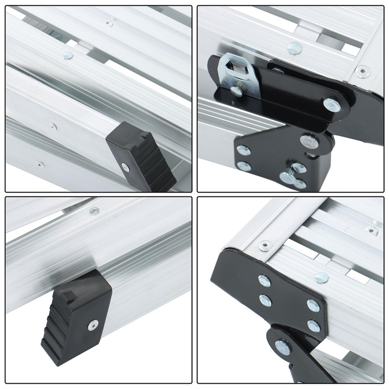 waltyotur Work Platform Aluminum Step Ladder Heavy Duty Foldable Aluminum