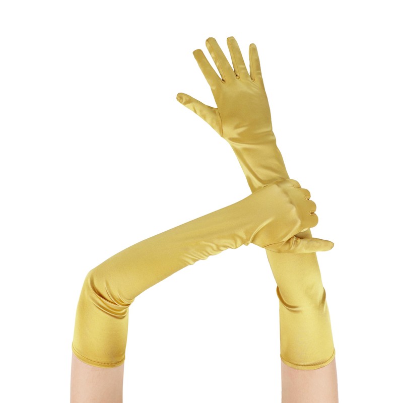 Aiphamy Long Opera Satin Gloves 1920s Elbow Length Formal Evening