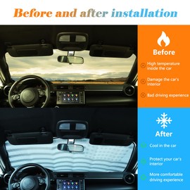 Car Windshield Sunshade for Subaru BRZ Toyot@ 86 2012-2023 Foldable Sun Shield Reflective Polyester Sun Visor Cover Block Heat and Sun Protection, UV Rays Sun Visor Protector Accessories